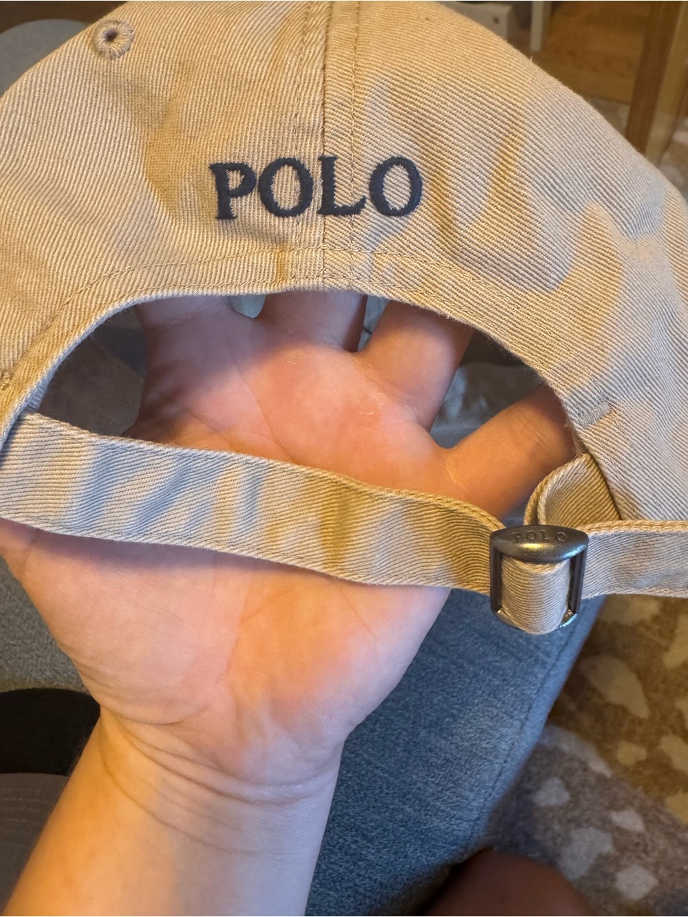 Mens Polo Cap Ball-cap Hat Brown Beige - Picture 3 of 3